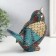 Polystone souvenir "Bird, blue-red snowflakes" sparkles 18.5x10x17 cm