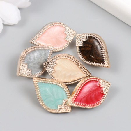 Button plastic for creativity "Stone Leaf" mix 2.7x1.3x1 cm