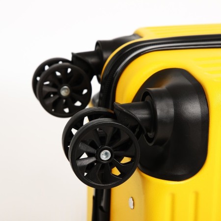 Small suitcase 18 ", lightning department, 4 wheels, yellow color-6