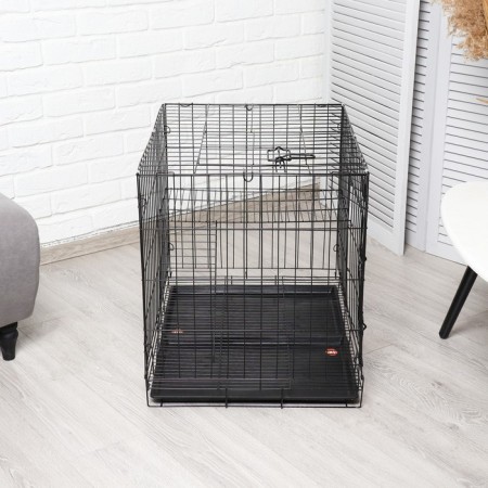 A cell for dogs and cats, a two -tier 70 x 50 x 60 cm, black-4