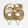 Candle in the cake jubilee "Face + Fountain", number 65, gold metallic, 6.5 cm