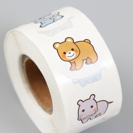 Stick Paper "Beasts of the jungle" d = 2.5 cm 500 pcs in a roll 3x6.5x6.5 cm-3