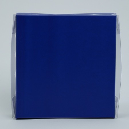 Cookie box, confectionery packaging with PVC lid, “blue”, 15 x 15 x 3 cm-4