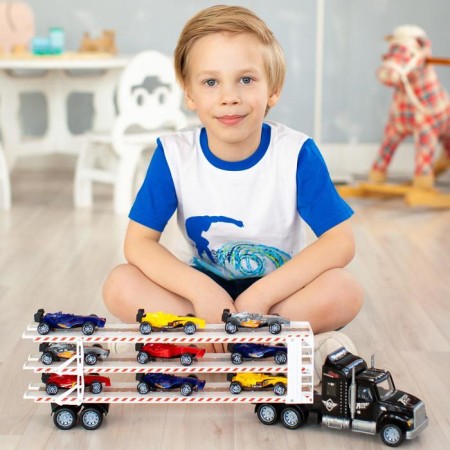 Auto -VOCIS CAIS GIVITO "Racing Track", with cars, three -level, black color, 64 cm-1