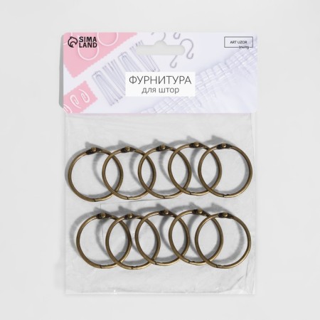 Ring for the cornice, connective, d = 28/33 mm, 10 pcs, bronze color-2