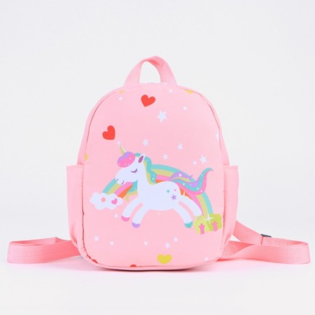 Baby backpack, lightning department, 2 side pockets, pink color-2