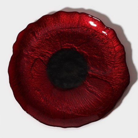 Glass Serving "Flora", d = 33 cm, red color