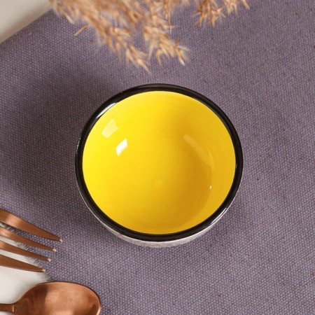 Pyla ceramic "Persia", 130 ml, yellow, 1 variety, Iran-1
