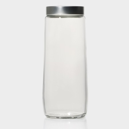 Glass Bank for bulk products with a metal cover "VOKA", 1.5 liters