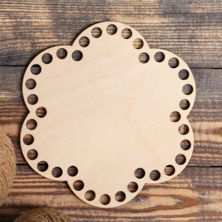 Holler blank "Flower Six petals", bottom plywood 3 mm, 18 cm, d = 10mm