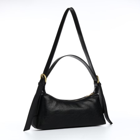Bag Women's Baget with a zipper, black color-3