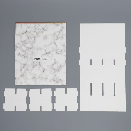 Box for 8 sweets and chocolate with cells, confectionery packaging, “marble” 18 x 18 x 4 cm-6