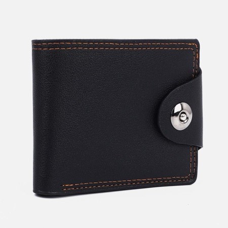 Male purse on a magnet, department for bills, for maps, for coins, dark brown color