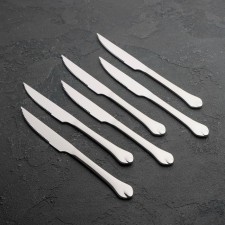 Stainless steel meat knives “drop”, length 22.5 cm, 6 pcs, silver color.