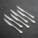 Stainless steel meat knives “drop”, length 22.5 cm, 6 pcs, silver color.