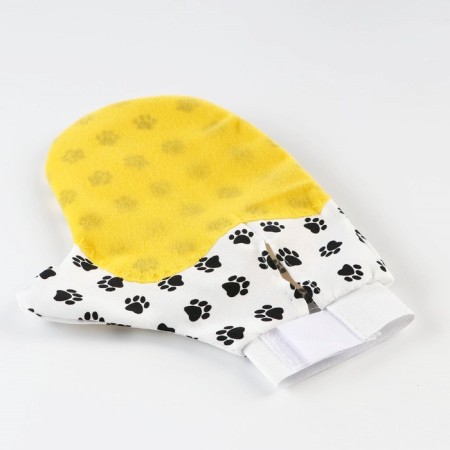 Mittens-Brush for wool 25 x 13 cm, yellow-2