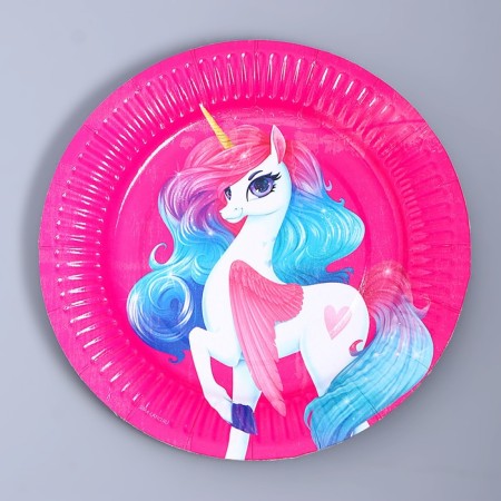 Disposable paper plate "Unicorn", 18 cm-1