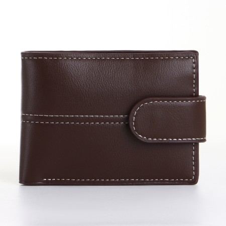 Male purse on the button, brown color-2