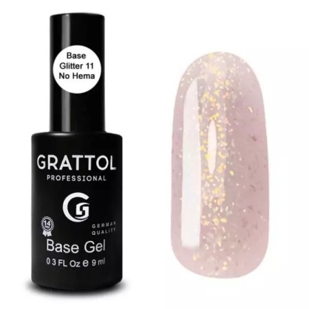 Base Grattol Glitter No. 11, 9 ml