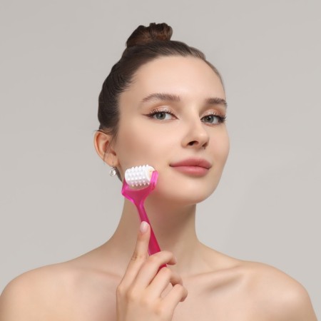 Massage for the face and neckline, with spikes, 14 × 4.5 × 2.5 cm, color mix-6