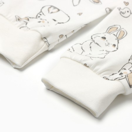 Children's sliders "Antoshka", white color/bunnies, height 74-2