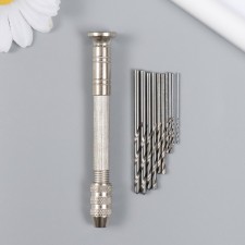 Manual tool for drilling 9x14 cm + spiral drill 10 pcs 1-3mm
