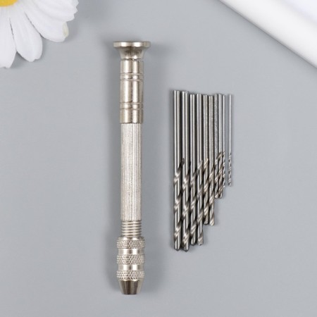 Manual tool for drilling 9x14 cm + spiral drill 10 pcs 1-3mm