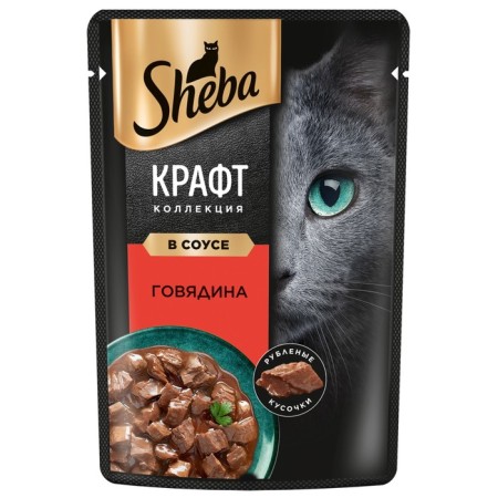 SHEBA CRAFT Wet food for cats, beef, sauce, spider, 75 g