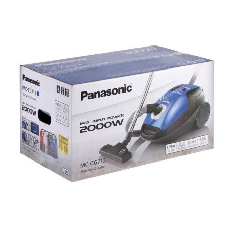 Пылесос PANASONIC MC-CG713A, мешок, 2000 Вт, 6 л, 65 дБ, шнур 5 м, синий-15