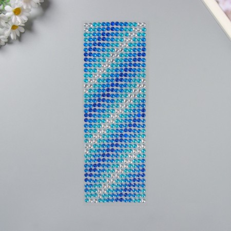 Sticker Plastic Rhinestone "Gradient blue-blue" 30x10.5 cm-1