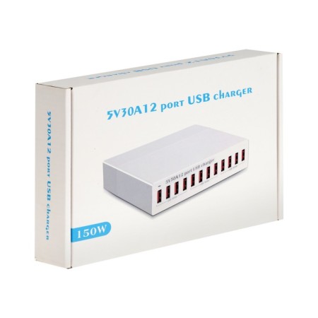 Charger station WLX-X6, 12 USB, 150 W, white-5