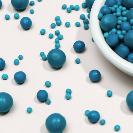 Confectionery sprinkling "pearls", dark turquoise, 50 g-3