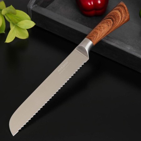 Bread knife Forest, blade 20 cm, brown color