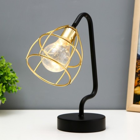 Night "Loft" LED from batteries 3haa black-gold 25x20x10 cm Risalux-1