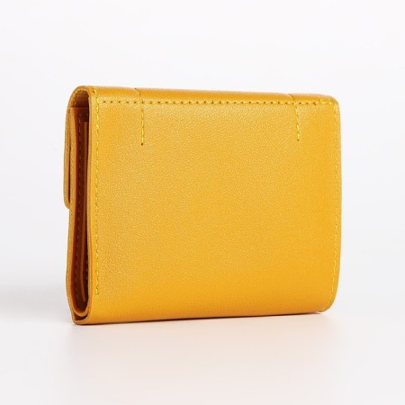 Women's wallet on the button, yellow color-1