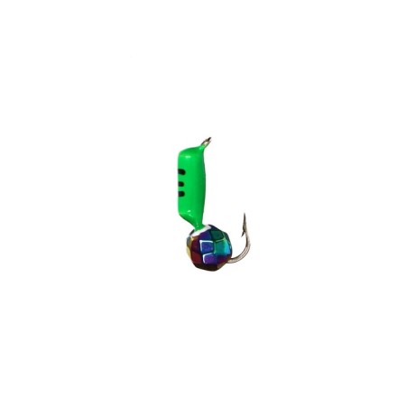 Mormyshka column with faceted ball "chameleon" (green), weight 0.5 g, size 2