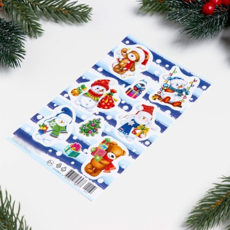 Decorative stickers "Snowman-4" 10x16 cm-1