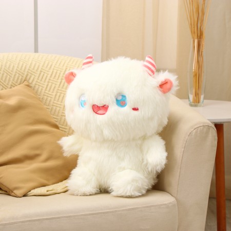 Soft toy "Monster" with horns, 40 cm, white color