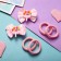 Sofia hair set (4 elastic bands, 2 clamps) Caramel bow, pink