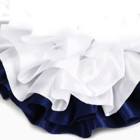 Outlet. Bant for hair on an elastic band, white with blue, 11 cm, kitty Marie-1