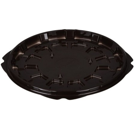 T-165DSh cake container, round, brown color, size 16.6 x 16.6 x 1.05 cm