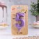 Candle in the Cake "Fine", number "5", purple metallic, 6.5 cm