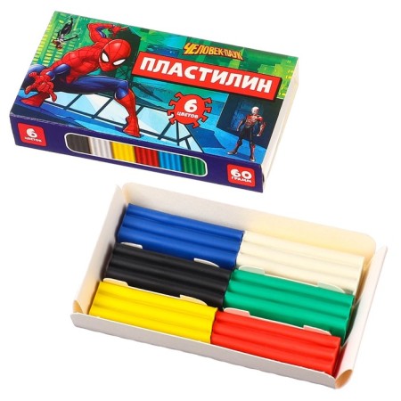 Plasticine 6 colors 60 g "Spider Man"-1