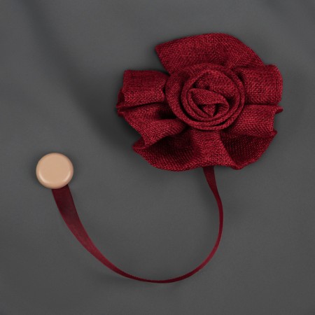 Picking for curtains "Rose", D = 11 cm, 31 cm, burgundy color-1