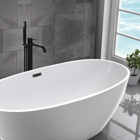 Vince Desire VTF-1DMB bath mixer, floor, watering can, pour 225 mm, black-1