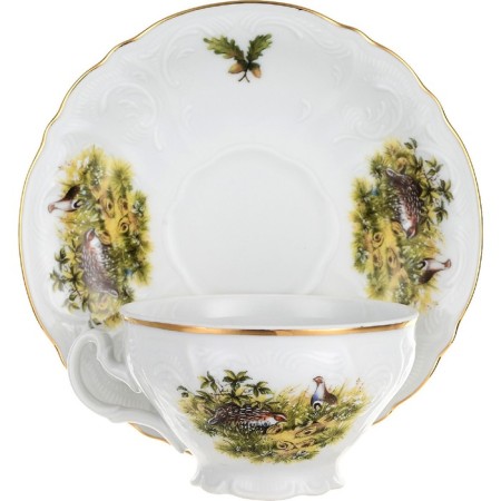 SUMCH "Hunting Stories", a cup of 205 ml with a saucer 155 mm low bernadotte, mix