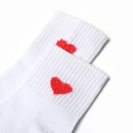 Women's socks "heart" minku, white color, rr 36-39 (23-25 ​​cm)-1