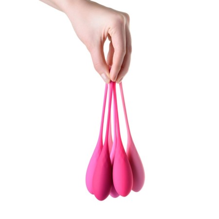 A set of vaginal balls Eromantica K-Rose, silicone, pink color, 6 pcs.-6
