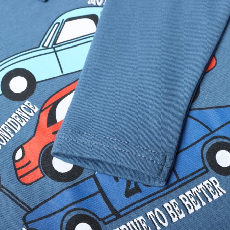 Turtleneck for boys, jeans color, height 98 cm-2