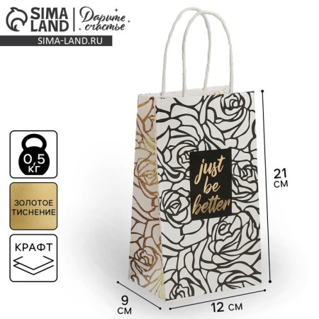Package gift craft, packaging, "Just be Better", 12 x 21 x 9 cm